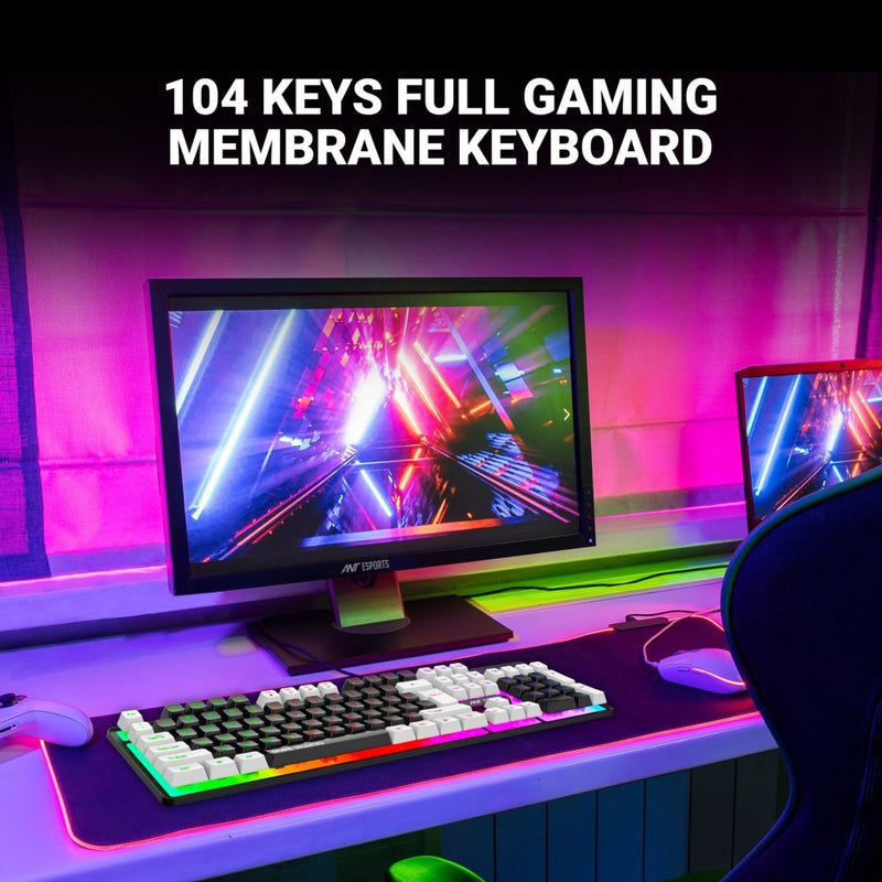 ANT ESPORTS MK1450 RGB MEMBRANE WIRED BLACKLIT GAMING KEYBOARD - BLACK (R - 41183733) - SWIFT PERIPHERALSAEPP0085