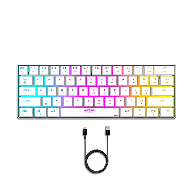 ANT ESPORTS MK1500 BT / WIRELESS RGB MEMBRANE GAMING KEYBOARD - WHITE (R - 41211141) (ETA - SD - 20220605510) - SWIFT PERIPHERALSAEPP0033