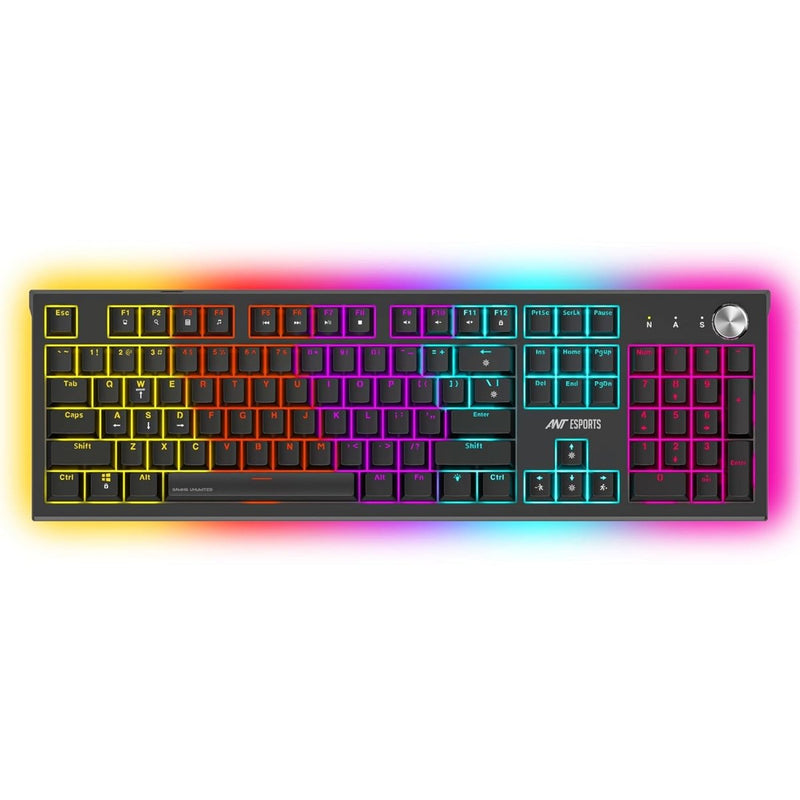 ANT ESPORTS MK1850 MECHANICAL WIRED GAMING KEYBOARD RED SWITCH HOT - SWAP MECH KEYBOARD - BLACK - SWIFT PERIPHERALS1092652