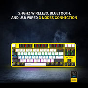 ANT ESPORTS MK4500 PRO 3IN1 WIRELESS / BT / WIRED TKL MECHANICAL BACKLIT GAMING KEYBOARD BLACK (RED SWITCH) (BIS.R - 41211141) - SWIFT PERIPHERALSAEPP0077