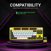 ANT ESPORTS MK4500 PRO 3IN1 WIRELESS / BT / WIRED TKL MECHANICAL BACKLIT GAMING KEYBOARD BLACK (RED SWITCH) (BIS.R - 41211141) - SWIFT PERIPHERALSAEPP0077