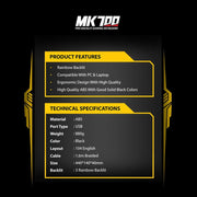 ANT ESPORTS MK700 PRO BACKLIT RAINBOW COLOR GAMING KEYBOARD - SWIFT PERIPHERALS100965