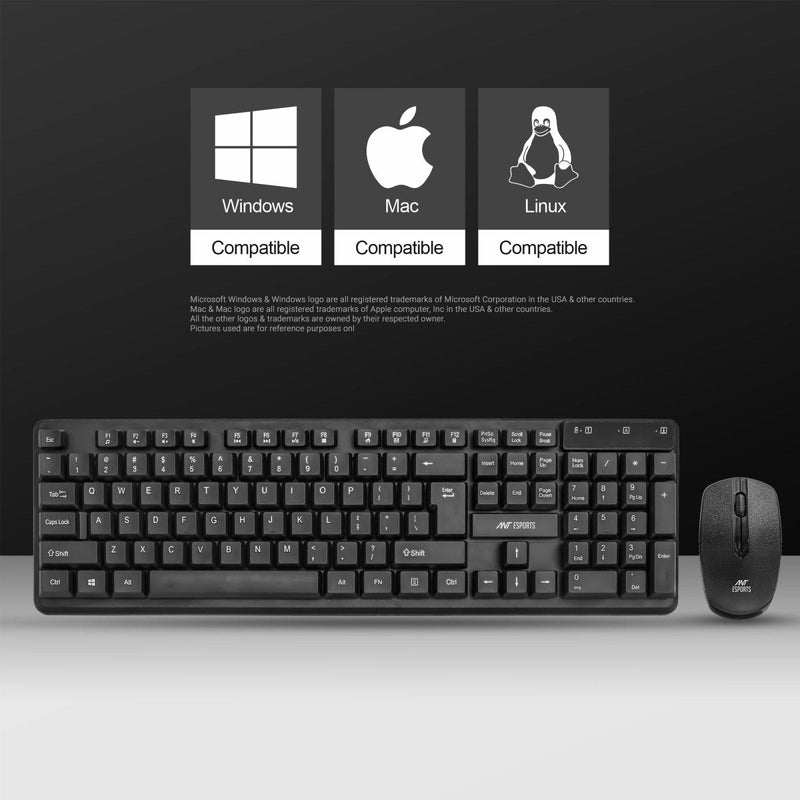 ANT ESPORTS MKWM2023 WIRELESS KEYBOARD & MOUSE COMBO (BLACK) R - 41211141 - SWIFT PERIPHERALSAEPP0051