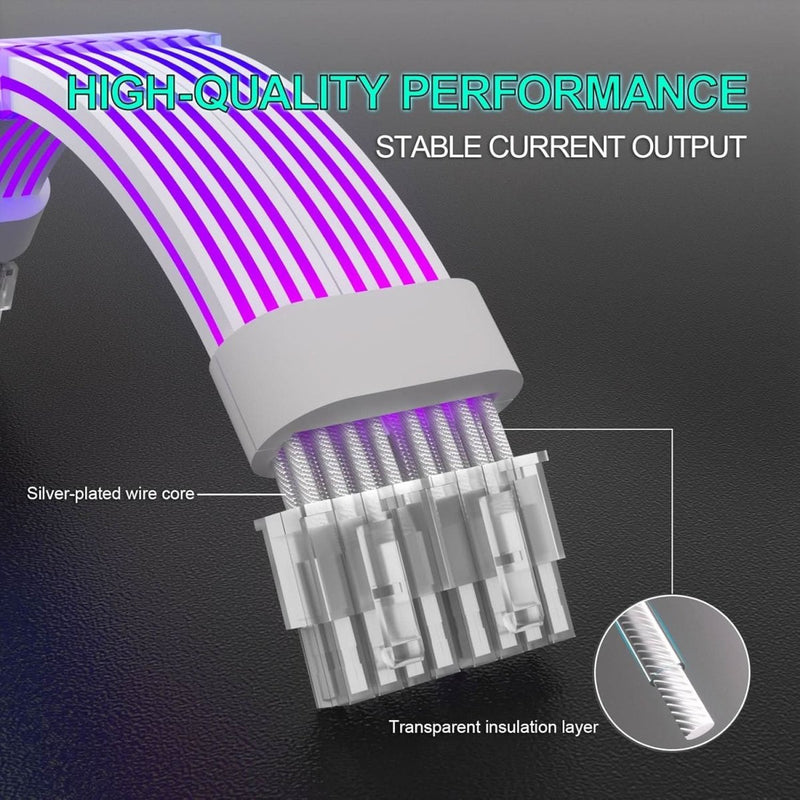 ANT ESPORTS NEON GLOW 24PIN ARGB PSU 18AWG CABLE EXTENSION - SWIFT PERIPHERALS1090040