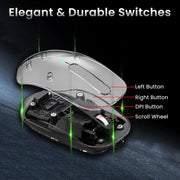 ANT ESPORTS OM140 PRO ULTRA LIGHTWEIGHT TRANSPARENT WIRELESS 2.4GZ BLUETOOTH MOUSE - SWIFT PERIPHERALSANTR0001