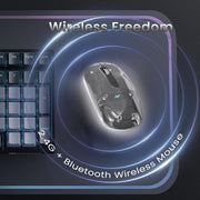ANT ESPORTS OM140 PRO ULTRA LIGHTWEIGHT TRANSPARENT WIRELESS 2.4GZ BLUETOOTH MOUSE - SWIFT PERIPHERALSANTR0001
