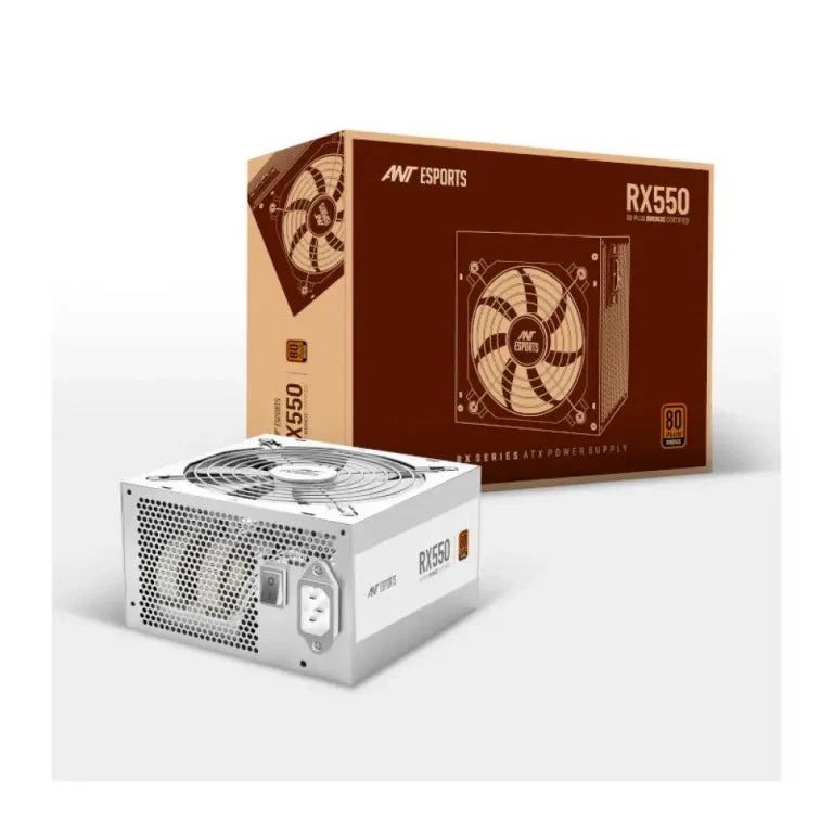 ANT ESPORTS RX550 550 WATT 80 PLUS BRONZE CERTIFIED POWER SUPPLY - WHITE - SWIFT PERIPHERALS1093162