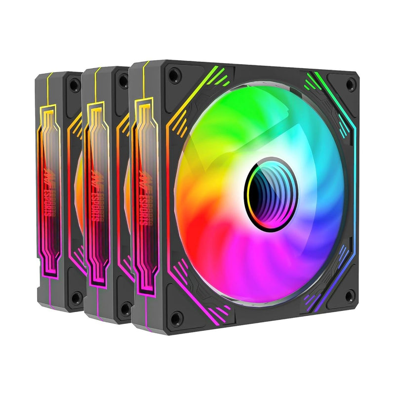 ANT ESPORTS SCIFLOW ARGB BLACK CABINET FAN TRIPLE PACK - SWIFT PERIPHERALS1090041