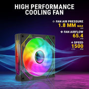 ANT ESPORTS SCIFLOW ARGB BLACK CABINET FAN TRIPLE PACK - SWIFT PERIPHERALS1090041