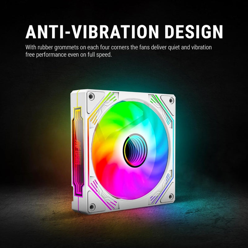 ANT ESPORTS SCIFLOW ARGB WHITE CABINET FAN TRIPLE PACK - SWIFT PERIPHERALS1090039