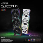 ANT ESPORTS SHIFTFLOW 120MM 3 IN 1 ARGB CASE FAN KIT BLACK - SWIFT PERIPHERALS1091936