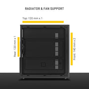 ANT ESPORTS SI30 MID TOWER (ATX/M - ATX/M - ITX) BLACK CABINET WITH 3X120MM FANS - SWIFT PERIPHERALSAESP0368