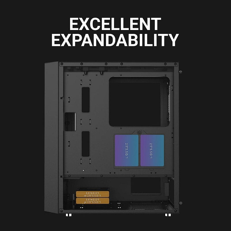 ANT ESPORTS SX3 MID - TOWER E - ATX CABINET BLACK - SWIFT PERIPHERALS1085720