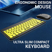 ANT ESPORTS WIRELESS KEYBOARD AND MOUSE COMBO (BLACK CYAN) WKM11 - SWIFT PERIPHERALSAEPP0178
