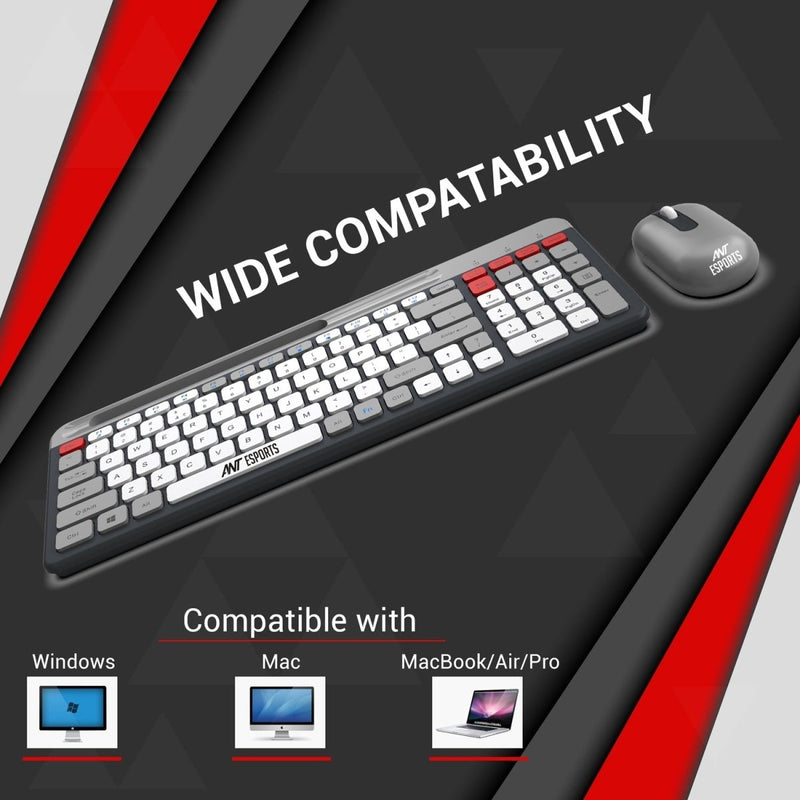 ANT ESPORTS WIRELESS KEYBOARD AND MOUSE COMBO (GARY) WKM22 (ETA - SD - 20221009069)(ETA - SD - 20221009067) - SWIFT PERIPHERALSAEPP0179