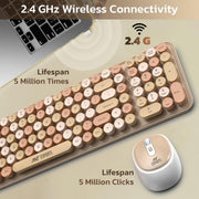 ANT ESPORTS WIRELESS RETRO KEYBOARD AND MOUSE COMBO (BROWN) WKM44 - SWIFT PERIPHERALSAEPP0185