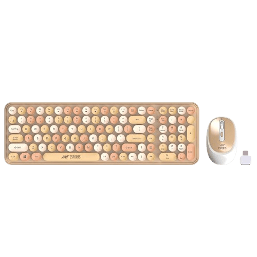 ANT ESPORTS WIRELESS RETRO KEYBOARD AND MOUSE COMBO (BROWN) WKM44 - SWIFT PERIPHERALSAEPP0185