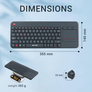 ANT ESPORTS WK100 WIRELESS KEYBOARD WITH BUILT - IN TOUCHPAD (GRAY) - SWIFT PERIPHERALSAEPP0197