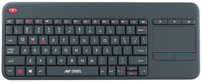 ANT ESPORTS WK100 WIRELESS KEYBOARD WITH BUILT - IN TOUCHPAD (GRAY) - SWIFT PERIPHERALSAEPP0197