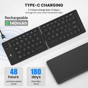 ANT ESPORTS WK150 FOLDABLE BLUETOOTH KEYBOARD BLACK (R - 41285455) (ETA - SD - 20241110951) - SWIFT PERIPHERALSANTP0043