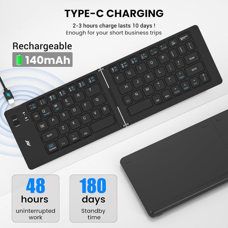 ANT ESPORTS WK150 FOLDABLE BLUETOOTH KEYBOARD BLACK (R - 41285455) (ETA - SD - 20241110951) - SWIFT PERIPHERALSANTP0043