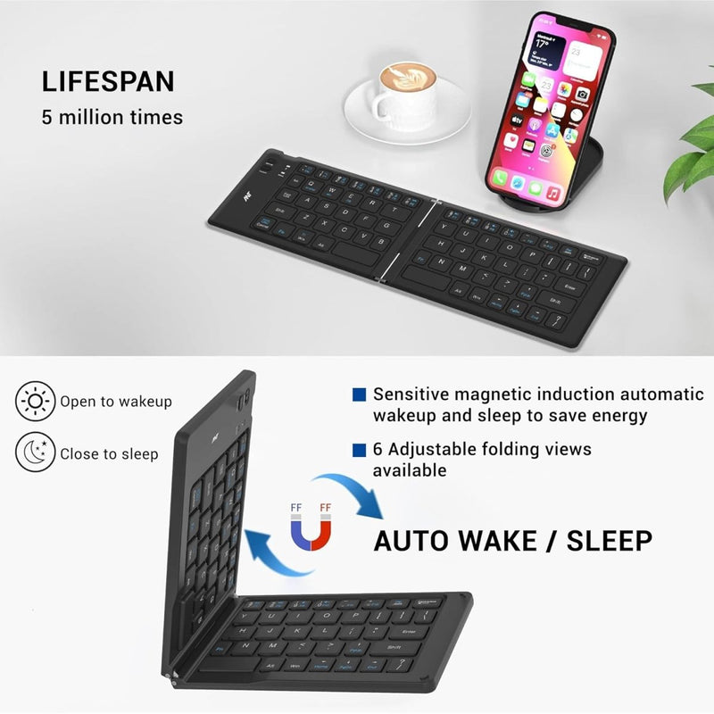 ANT ESPORTS WK150 FOLDABLE BLUETOOTH KEYBOARD BLACK (R - 41285455) (ETA - SD - 20241110951) - SWIFT PERIPHERALSANTP0043