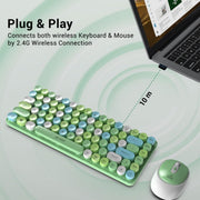ANT ESPORTS WKM33 WIRELESS RETRO KEYBOARD AND MOUSE COMBO (APPLE GREEN) R - 41211141, ETA - SD - 20221009067, ETA - SD - 20221009069 - SWIFT PERIPHERALSAEPP0189