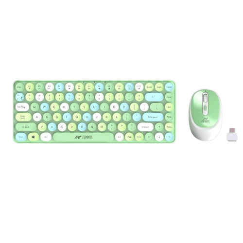 ANT ESPORTS WKM33 WIRELESS RETRO KEYBOARD AND MOUSE COMBO (APPLE GREEN) R - 41211141, ETA - SD - 20221009067, ETA - SD - 20221009069 - SWIFT PERIPHERALSAEPP0189