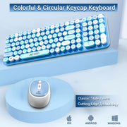 ANT ESPORTS WKM44 WIRELESS RETRO KEYBOARD AND MOUSE COMBO (BLUE GRAY) - SWIFT PERIPHERALS1088953