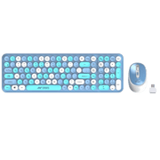 ANT ESPORTS WKM44 WIRELESS RETRO KEYBOARD AND MOUSE COMBO (BLUE GRAY) - SWIFT PERIPHERALS1088953
