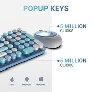 ANT ESPORTS WKM44 WIRELESS RETRO KEYBOARD AND MOUSE COMBO (BLUE GRAY) - SWIFT PERIPHERALS1088953