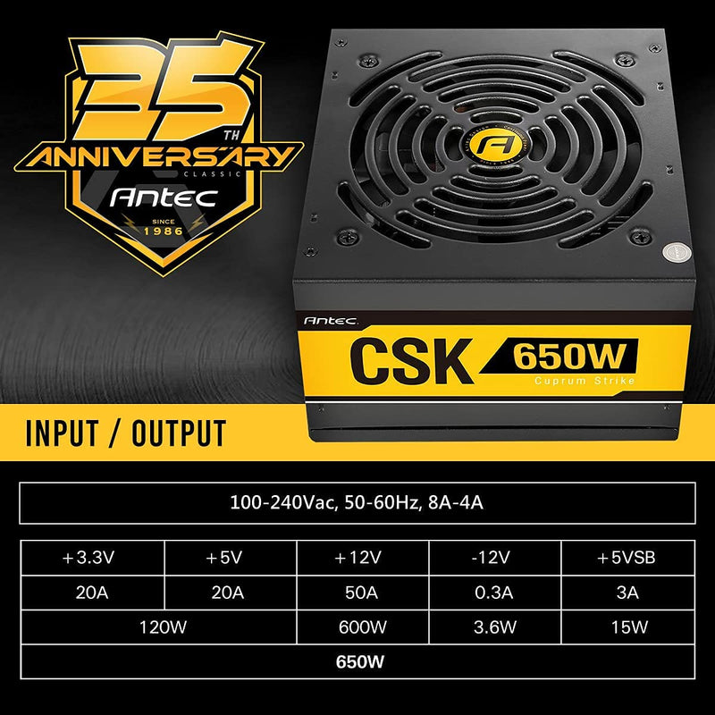 ANTEC CSK650 650 WATT 80 PLUS BRONZE SMPS - SWIFT PERIPHERALS0-761345-11748-7