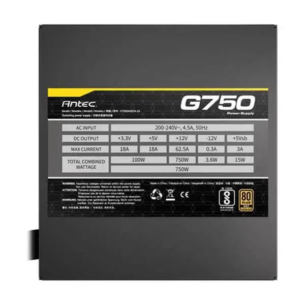 ANTEC G750 750 WATT 80 PLUS GOLD SMPS - SWIFT PERIPHERALS1089958