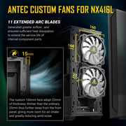 ANTEC NX416L ARGB (ATX) MID TOWER CABINET (BLACK) - SWIFT PERIPHERALS0-761345-10002-1