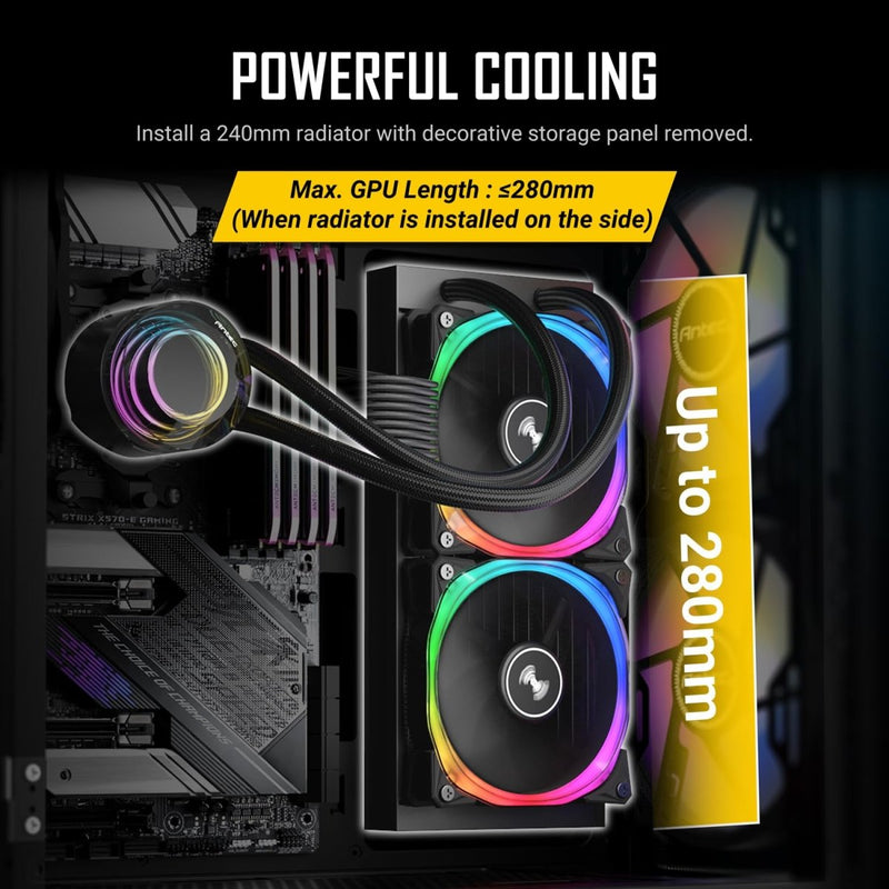 ANTEC NX416L ARGB (ATX) MID TOWER CABINET (BLACK) - SWIFT PERIPHERALS0-761345-10002-1