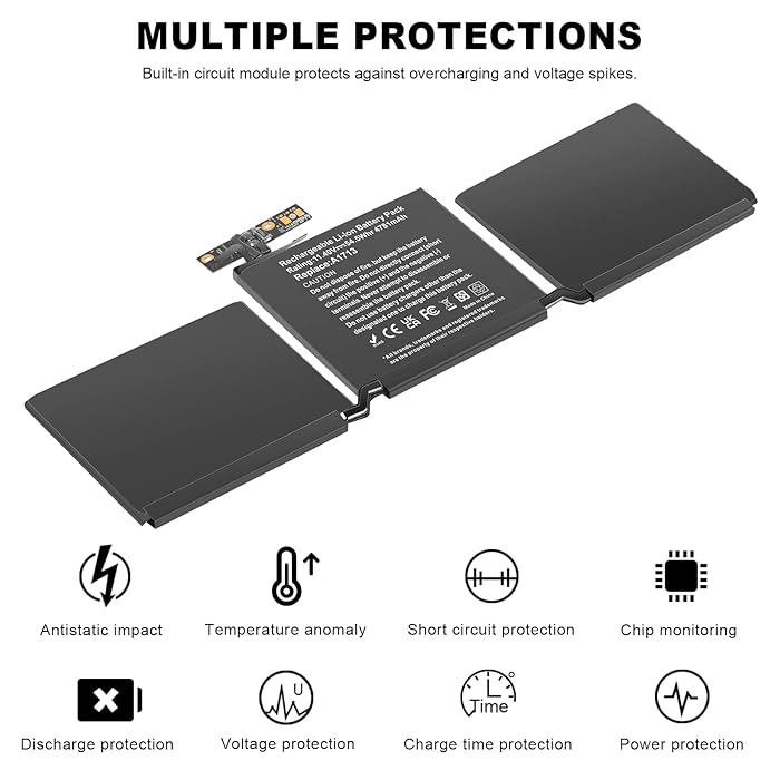 Apple A1713 Original OEM 54.5Whr 3800mAh 11.4V 3 Cell Laptop Battery for MacBook Models - SWIFT PERIPHERALSA1713-OEM