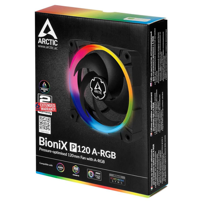 ARCTIC BioniX P120 A - RGB PWM 120mm CPU Case Cooling Fan - SWIFT PERIPHERALSACFAN00146A