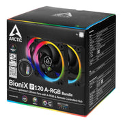 ARCTIC BioniX P120 A - RGB PWM 120mm CPU Case Cooling Fan Pack of 3 with Controller - SWIFT PERIPHERALSACFAN00156A