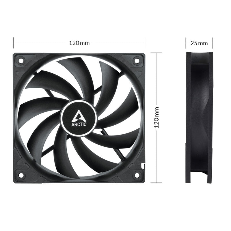 ARCTIC F12 Silent 120mm CPU Case Cooling Fan - Black - SWIFT PERIPHERALSACFAN00202A