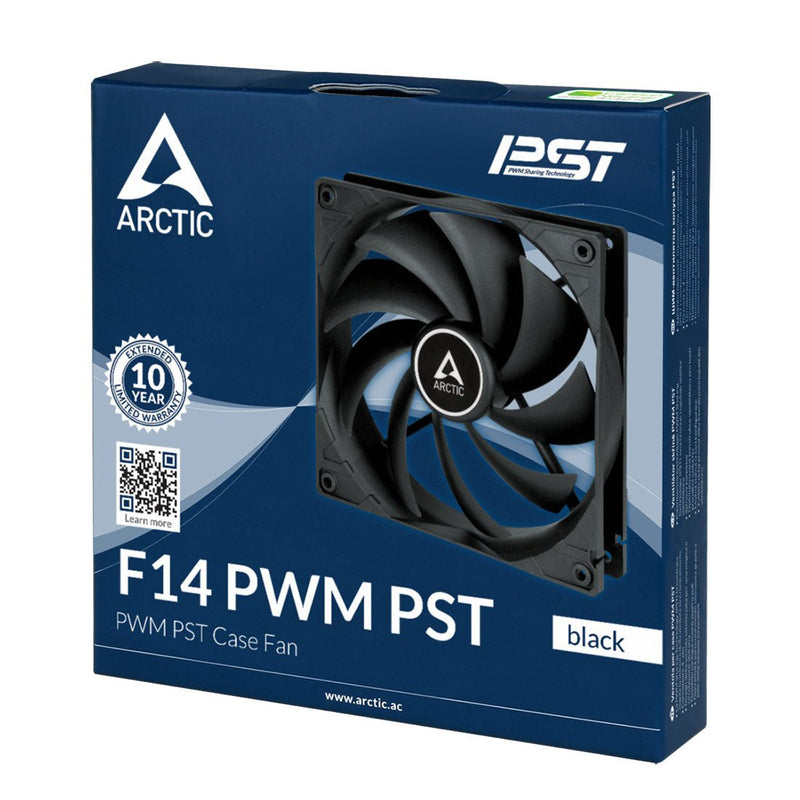 ARCTIC F14 PWM PST 140mm CPU Case Cooling Fan - Black - SWIFT PERIPHERALSACFAN00219A