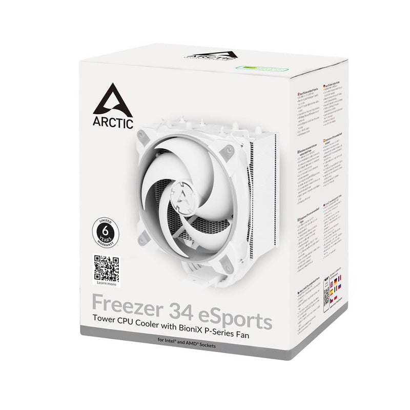 ARCTIC Freezer 34 eSports 120mm Tower CPU Cooler with 120mm BioniX P - Fan - White - SWIFT PERIPHERALSACFRE00072A