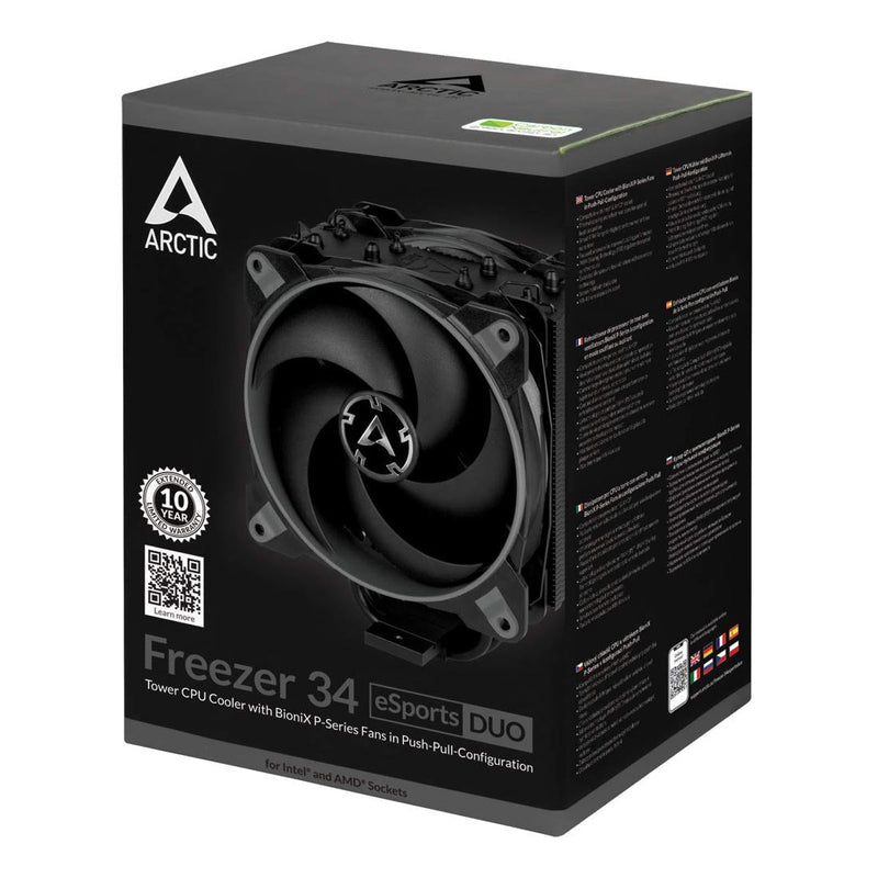 ARCTIC Freezer 34 eSports DUO Tower CPU Air Cooler with 120mm BioniX - P Fan - Grey - SWIFT PERIPHERALSACFRE00075A