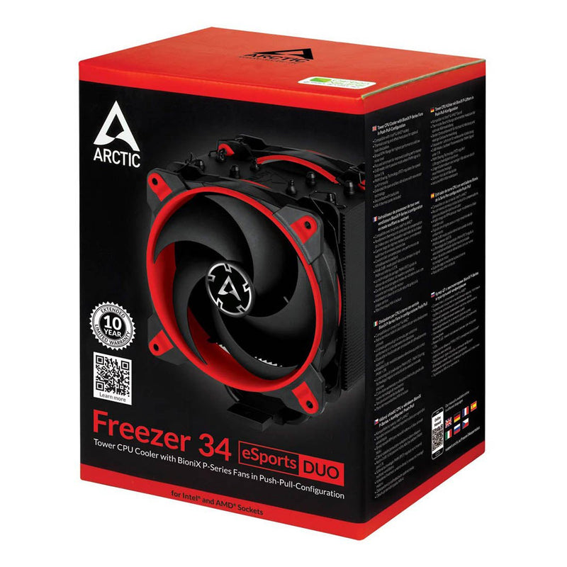 ARCTIC Freezer 34 eSports DUO Tower CPU Air Cooler with 120mm BioniX - P Fan - Red - SWIFT PERIPHERALSACFRE00060A