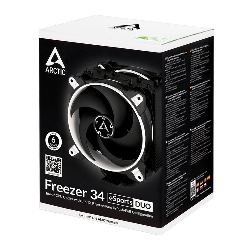 ARCTIC Freezer 34 eSports DUO Tower CPU Air Cooler with 120mm BioniX - P Fan - White - SWIFT PERIPHERALSACFRE00061A