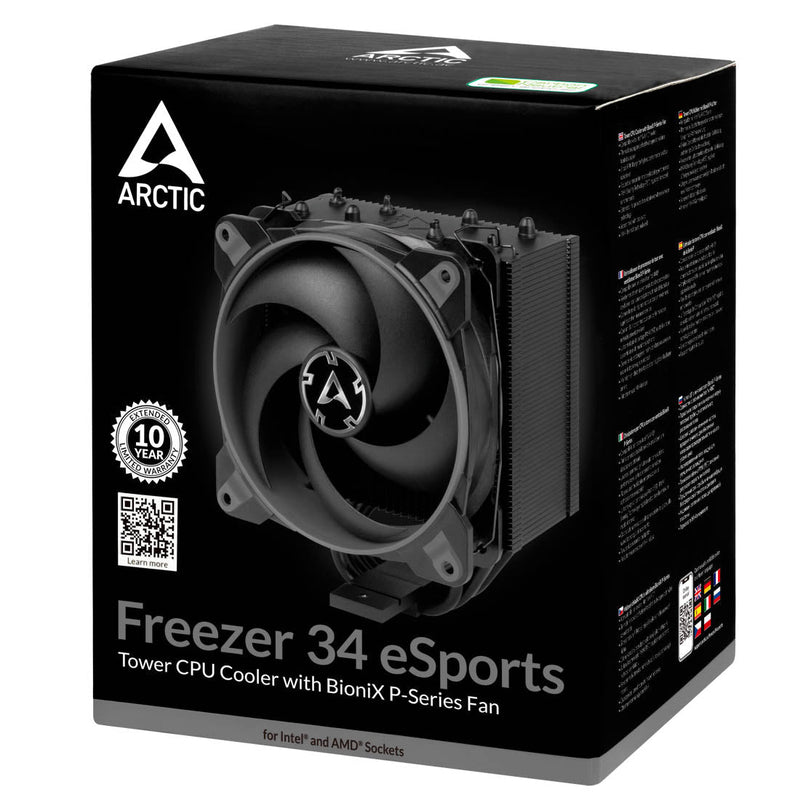 ARCTIC Freezer 34 eSports Tower CPU Air Cooler with 120mm BioniX - P Fan - Grey - SWIFT PERIPHERALSACFRE00073A