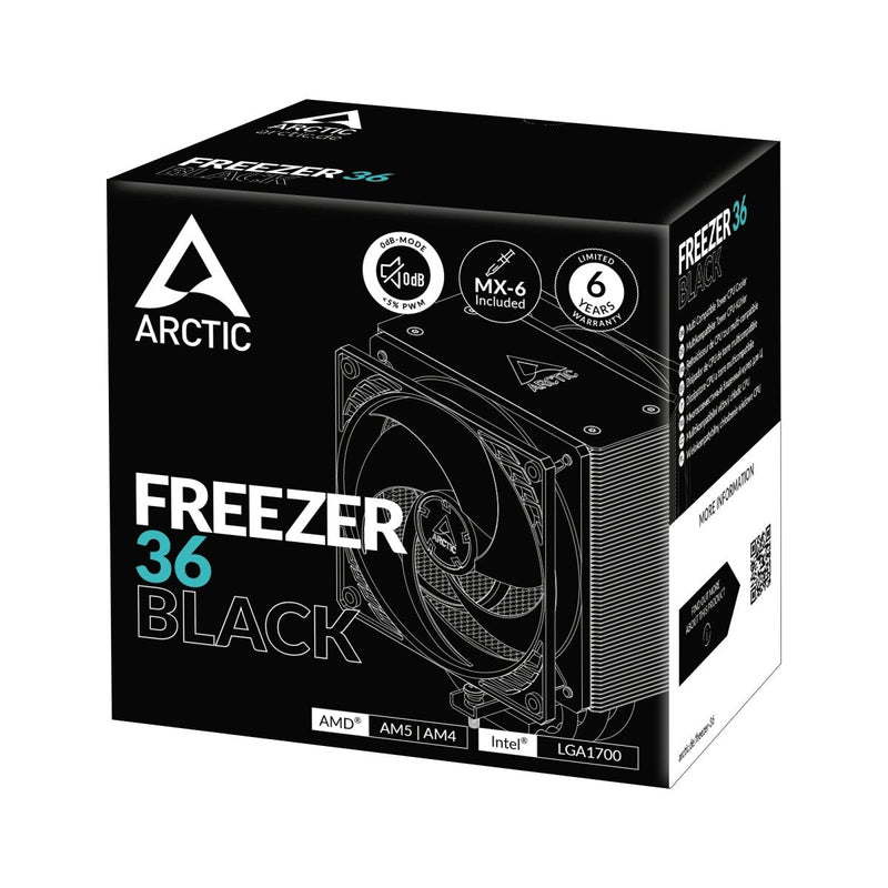 ARCTIC FREEZER 36 BLACK - TOWER CPU COOLER ACFRE00123A - SWIFT PERIPHERALS1093333