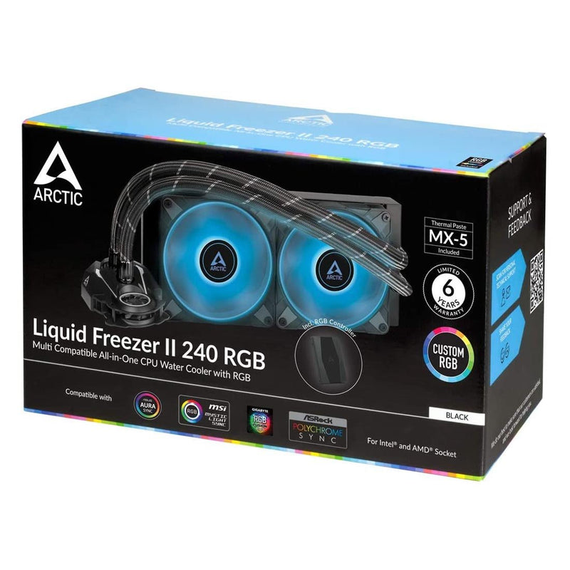 ARCTIC Liquid Freezer II 240 RGB 240mm AIO CPU Liquid Cooler with Controller and PWM Pump - SWIFT PERIPHERALSACFRE00099A