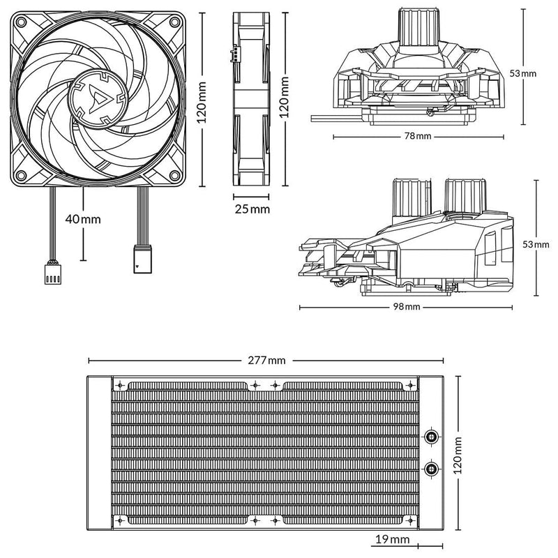 ARCTIC Liquid Freezer II 240 RGB 240mm AIO CPU Liquid Cooler with PWM Pump and VRM Fan - SWIFT PERIPHERALSACFRE00098A