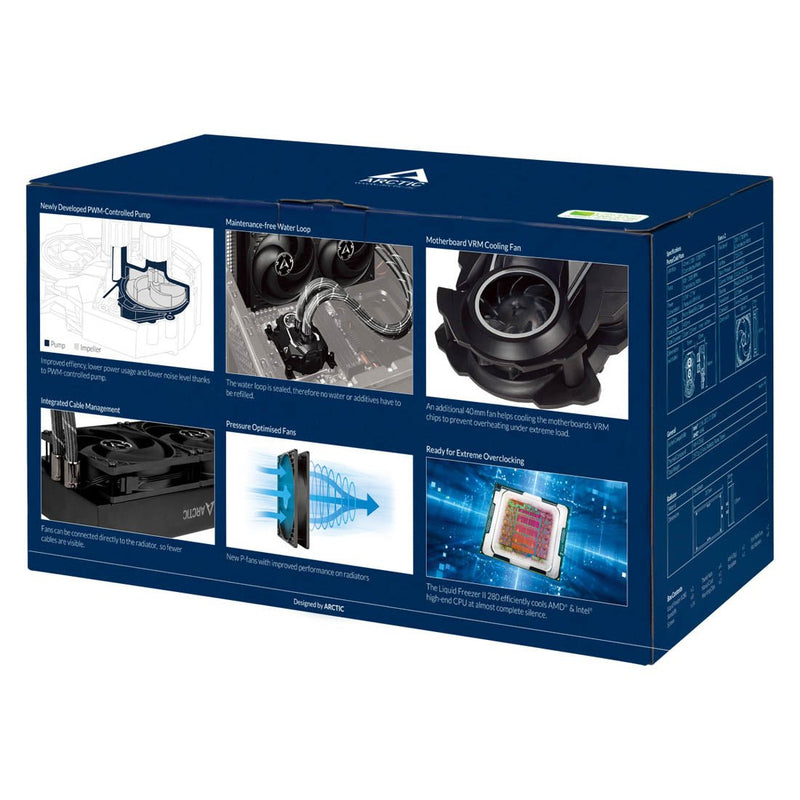 ARCTIC Liquid Freezer II 280 AIO 280mm CPU Liquid Cooler with PWM Pump and VRM Fan - SWIFT PERIPHERALSACFRE00066B
