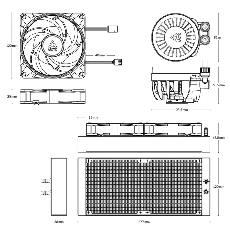 ARCTIC Liquid Freezer III 240 A - RGB 240mm AIO CPU Liquid Cooler - White - SWIFT PERIPHERALSACFRE00150A